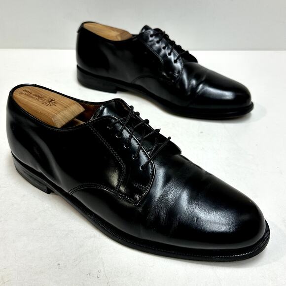 VERY GOOD Rancourt & Co. x Cole Haan Plain Toe Derby Black Calf Made in USA 8.5 - Picture 4 of 13